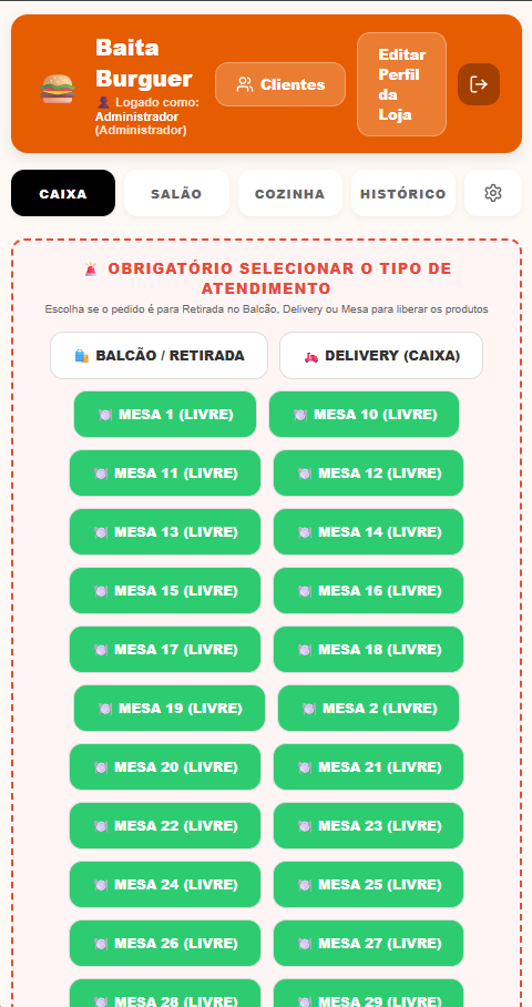 Aplicativo do Garçom