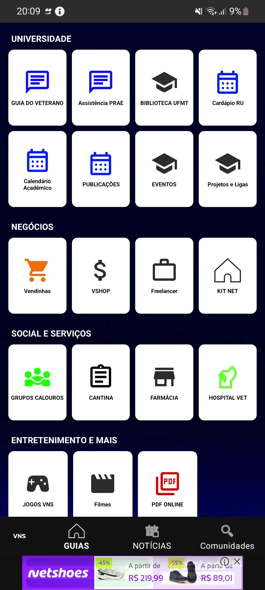 Menu VNS
